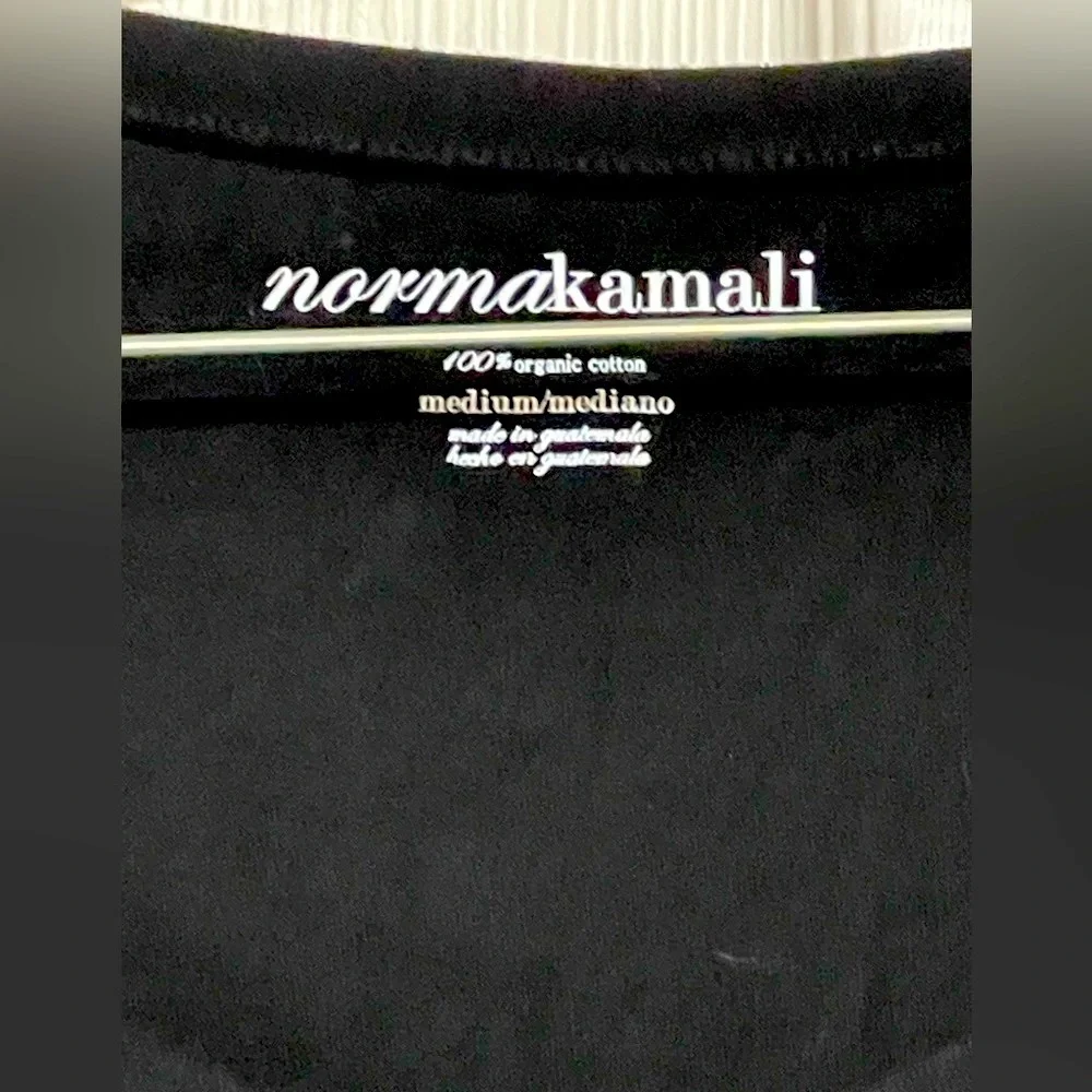 Norma Kamali Black Tshirt Dress with Buttons on Front Size Medium - Picture 6 of 6